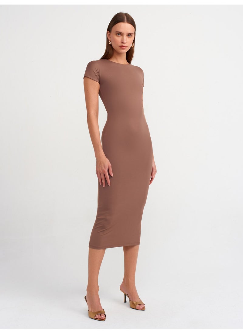 90890 Crew Neck Long Dress-Milk K.