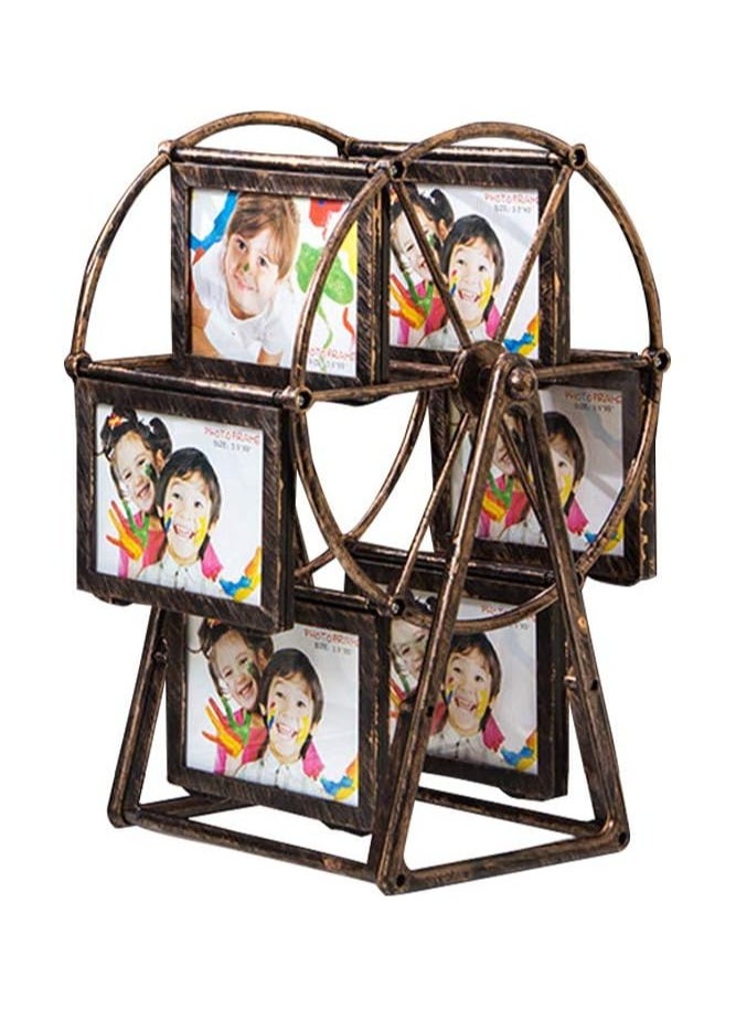 12 Photos Rotating Ferris Wheel Picture Frame, Upgrade Embossed Picture Frames Set, Desktop Vintage Photo Frame 5 inches for Home Decor Wedding Christmas Birthday Gifts