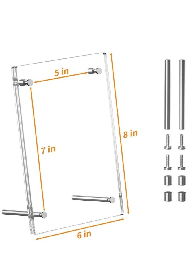 Acrylic Photo Frame with Stand 13*18CM Desktop Clear Acrylic Photo Frame Lossless Clarity Decorative Poster Frame Tabletop Display Desktop Frameless Postcard Display (1 Pack)