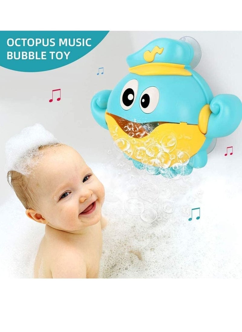 Baby Bath Toys Bubble Machine, 1000+ Bubbles Per Minute with Nursery Rhymes, Automatic Octopus Bubble Maker Bath Toys for the Bathtub for Toddlers Babies Boys Girls