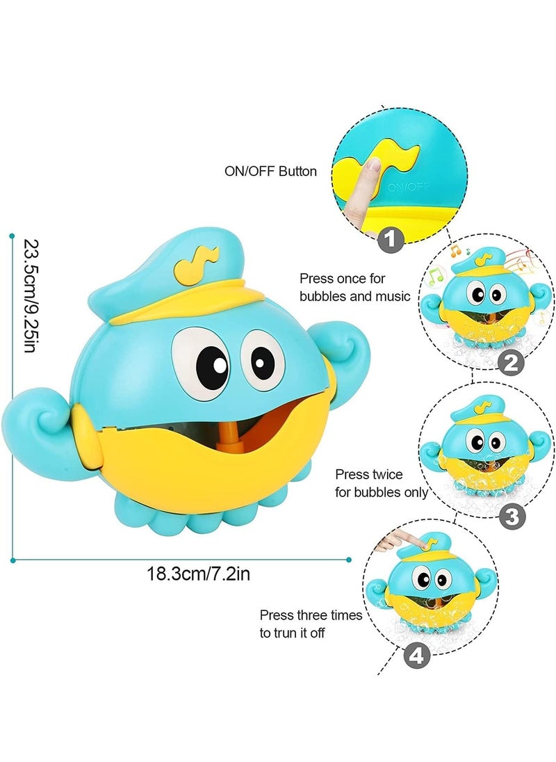 Baby Bath Toys Bubble Machine, 1000+ Bubbles Per Minute with Nursery Rhymes, Automatic Octopus Bubble Maker Bath Toys for the Bathtub for Toddlers Babies Boys Girls
