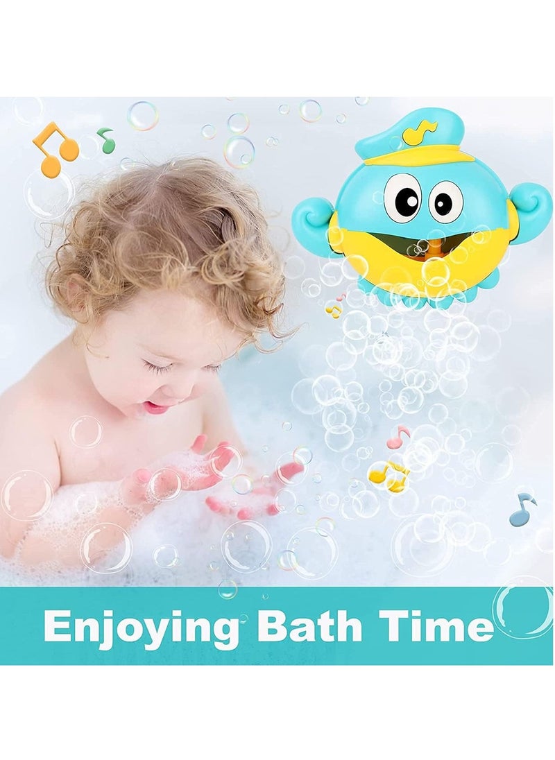 Baby Bath Toys Bubble Machine, 1000+ Bubbles Per Minute with Nursery Rhymes, Automatic Octopus Bubble Maker Bath Toys for the Bathtub for Toddlers Babies Boys Girls