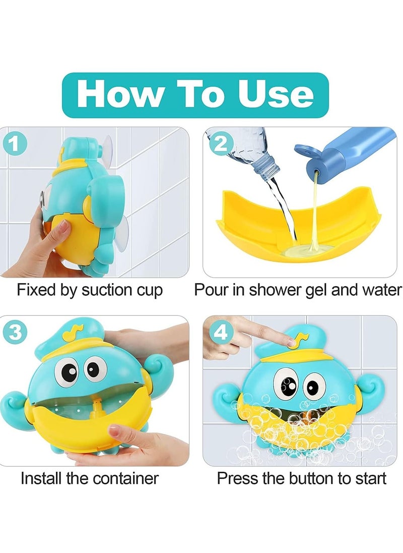 Baby Bath Toys Bubble Machine, 1000+ Bubbles Per Minute with Nursery Rhymes, Automatic Octopus Bubble Maker Bath Toys for the Bathtub for Toddlers Babies Boys Girls