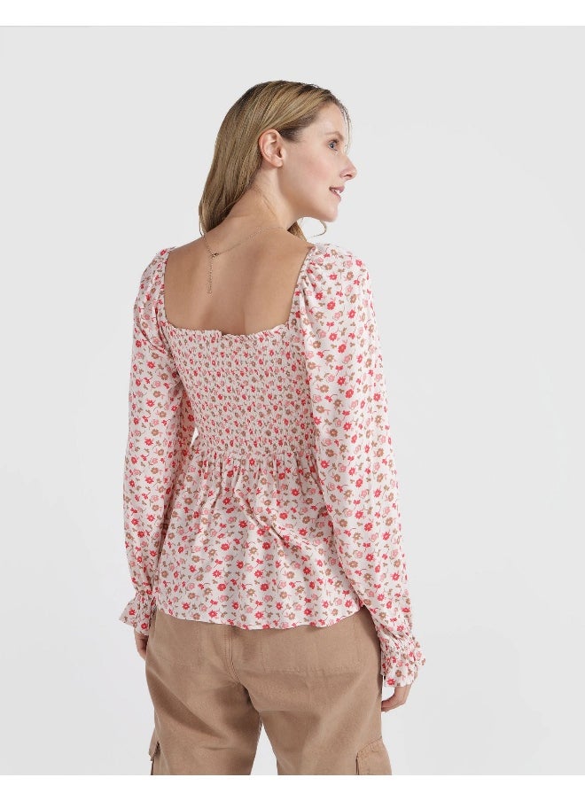 Floral Puff Sleeve Top