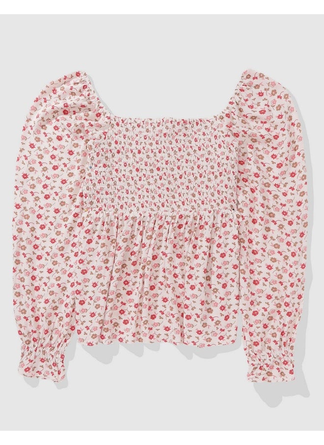 Floral Puff Sleeve Top