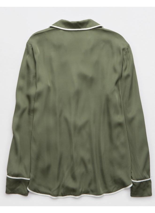 Aerie Off-Duty Satin Shirt