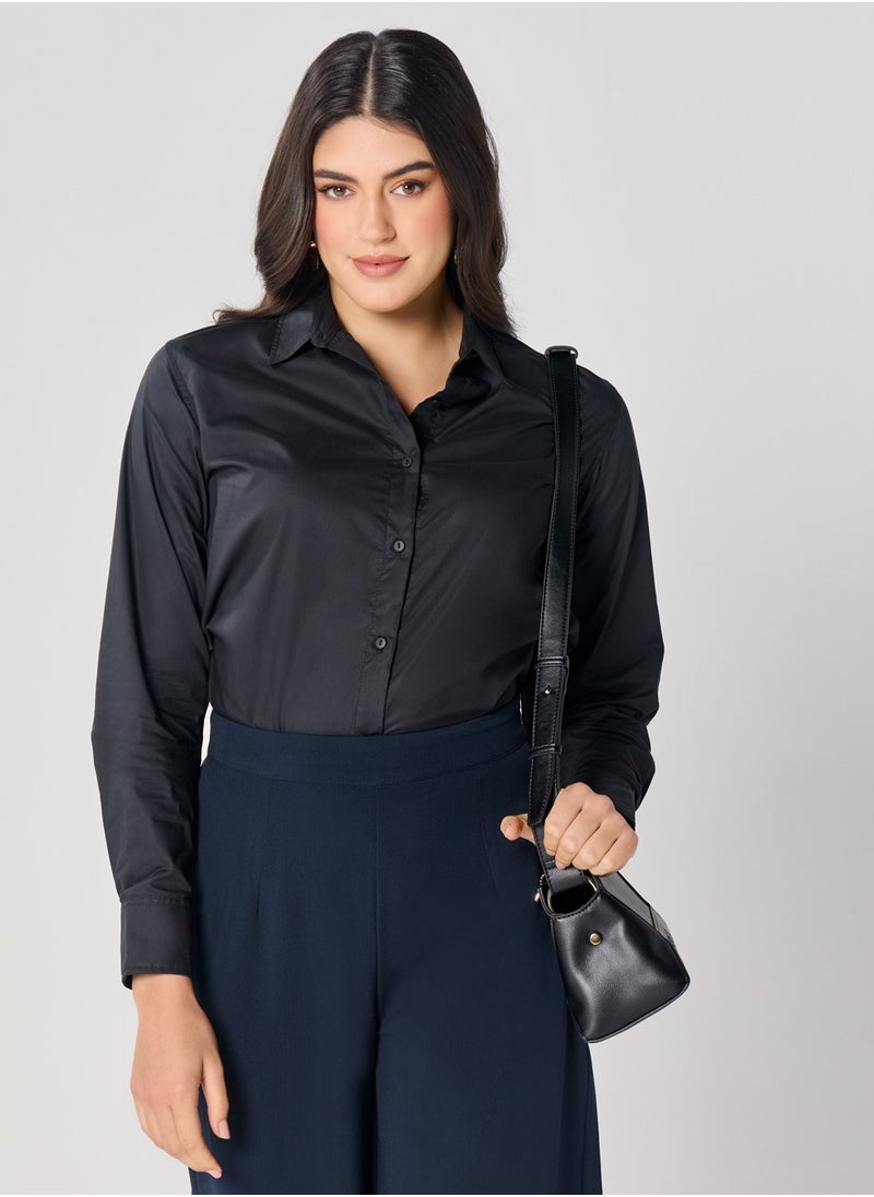 Formal Cotton Black Shirt