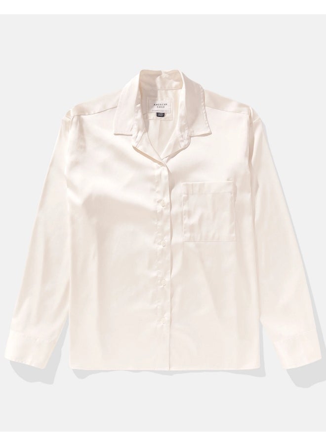 AE Satin Button-Up Shirt