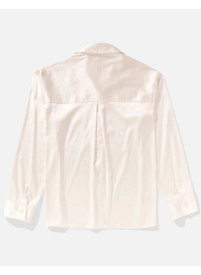 AE Satin Button-Up Shirt