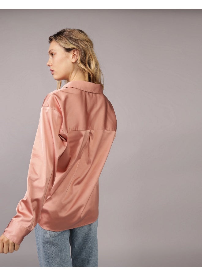 AE Satin Button-Up Shirt