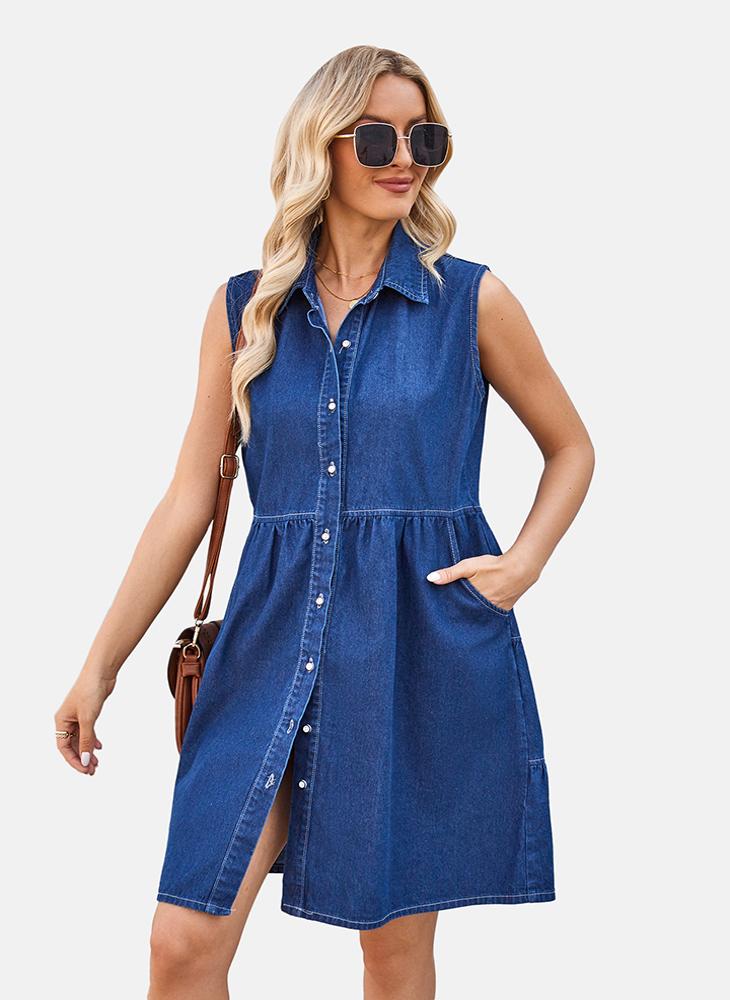 Sleeveless Denim Dress
