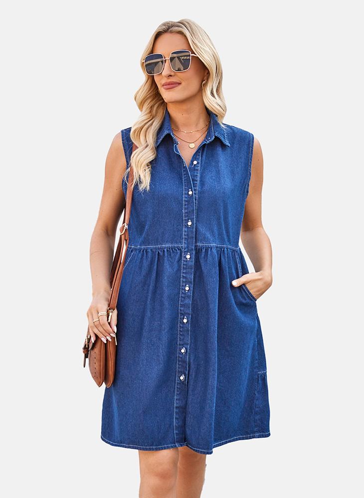 Sleeveless Denim Dress