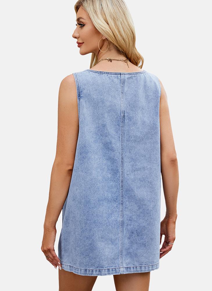 Denim Sleeveless Mini Dress