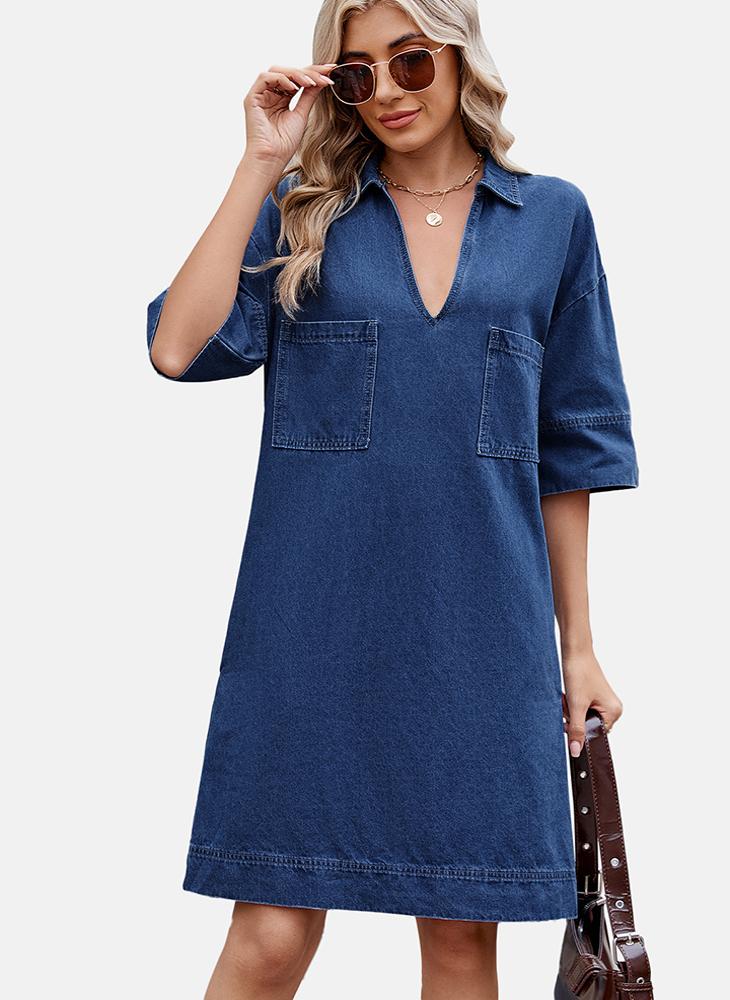 Denim Mini Shift Dress