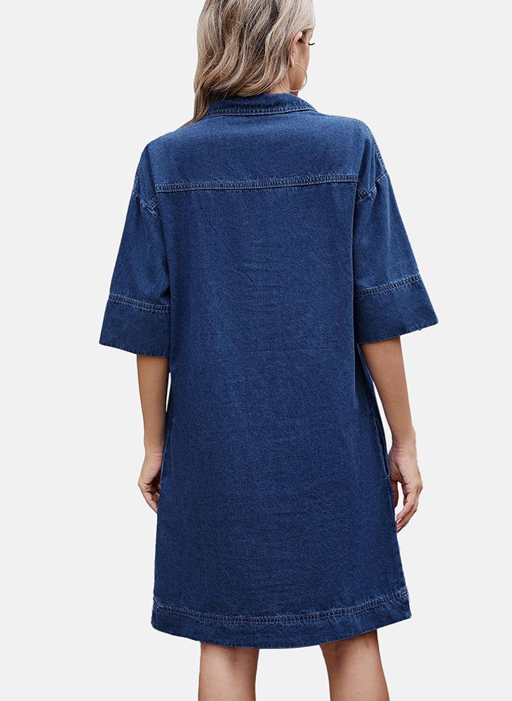 Denim Mini Shift Dress