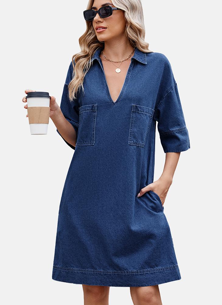 Denim Mini Shift Dress