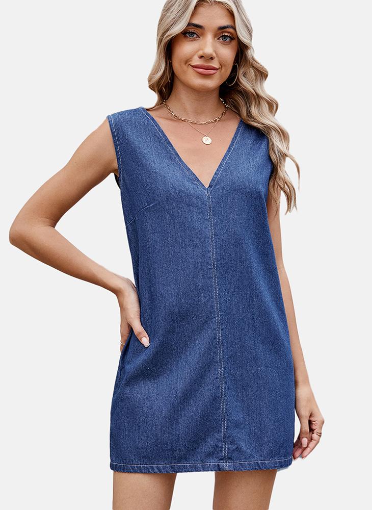 Denim Sleeveless Mini Dress