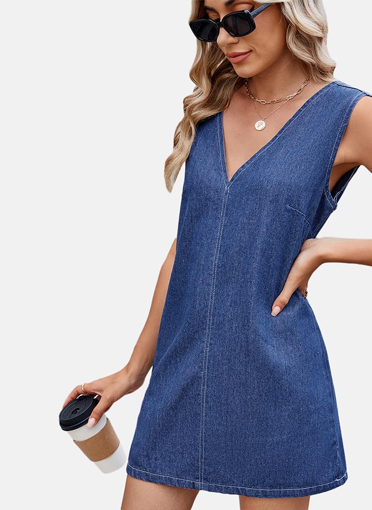 Denim Sleeveless Mini Dress