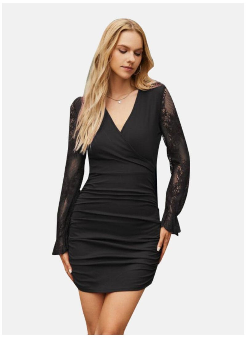 Lace Sleeve Mini Dress