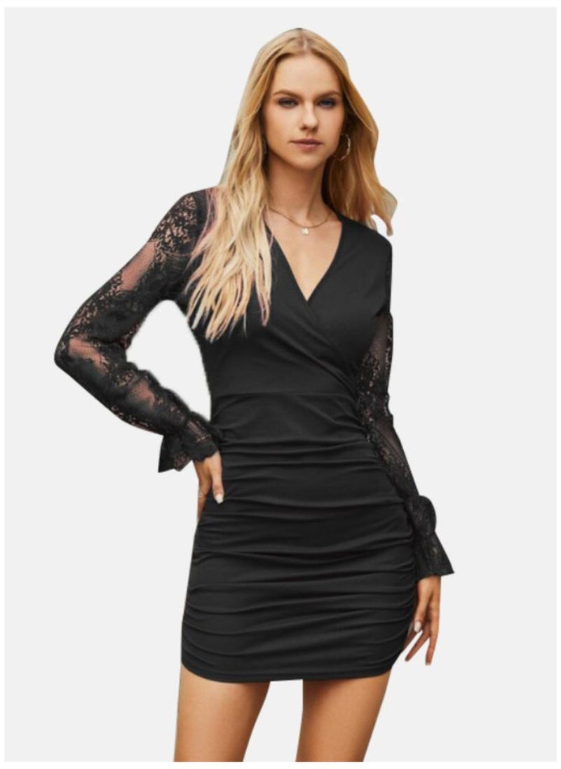 Lace Sleeve Mini Dress