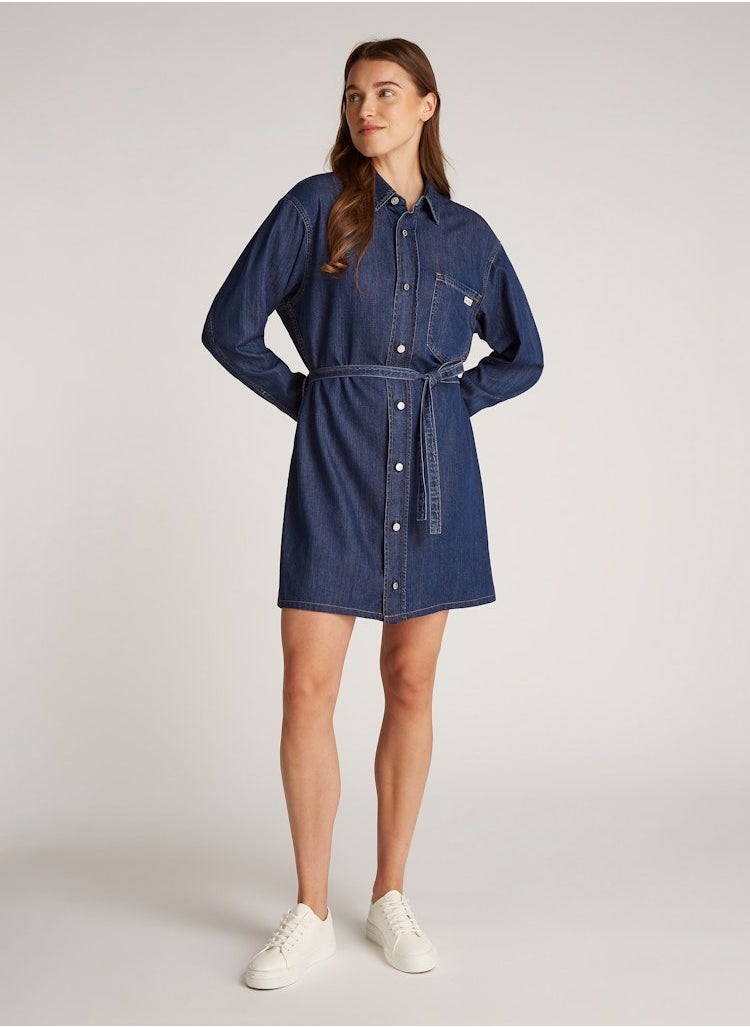 Belted Denim Dress