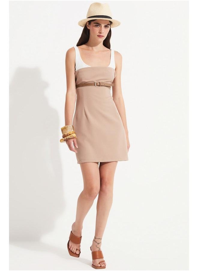 Belted Sleeveless Mini Dress