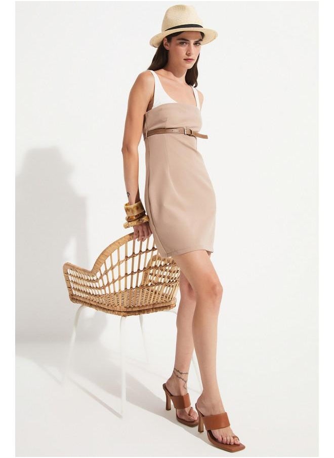Belted Sleeveless Mini Dress