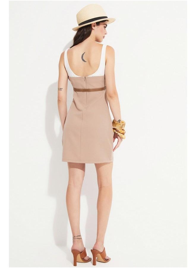 Belted Sleeveless Mini Dress