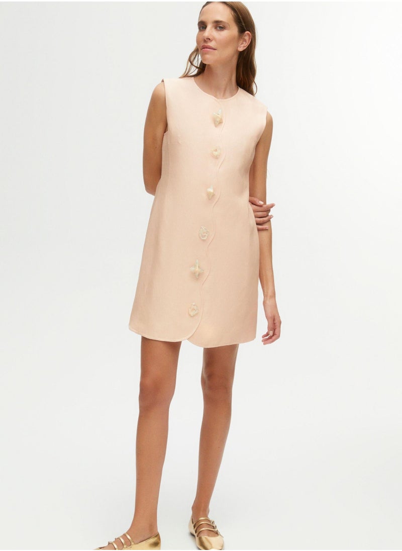Sleeveless Button Dress