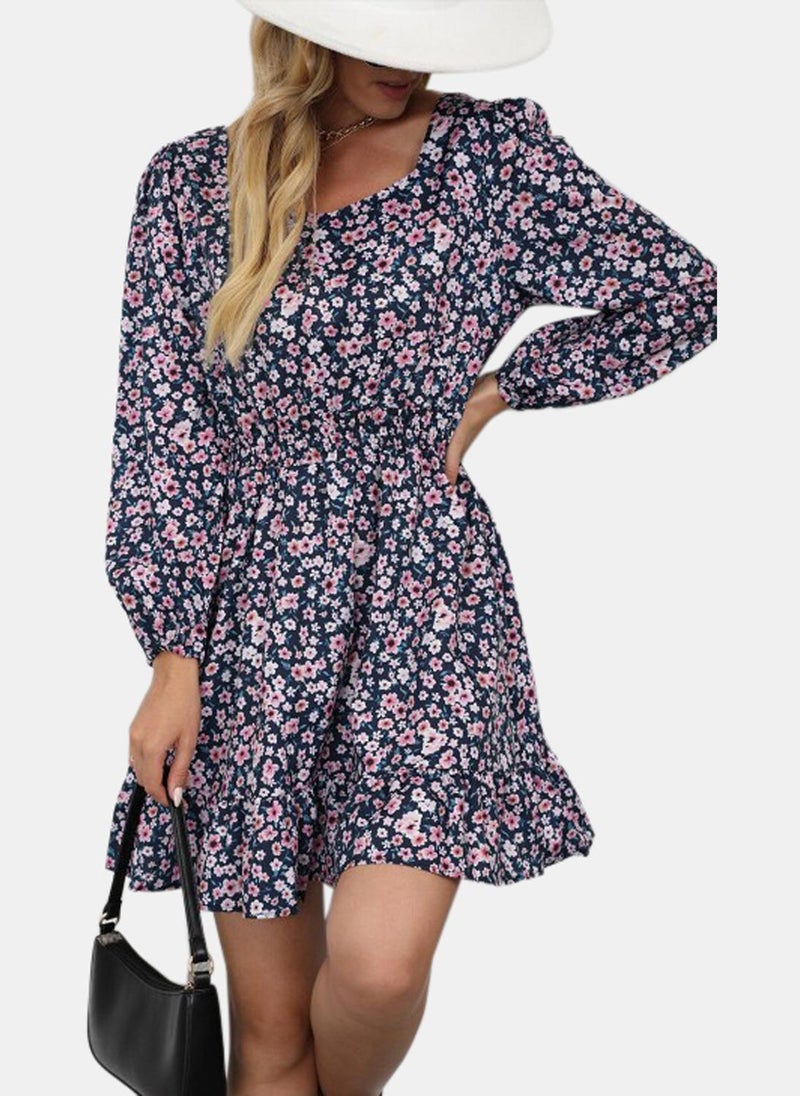 Blue Printed Dress