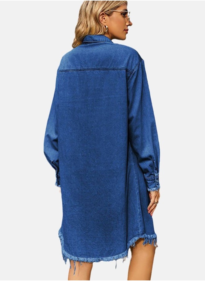 Denim Fringe Dress