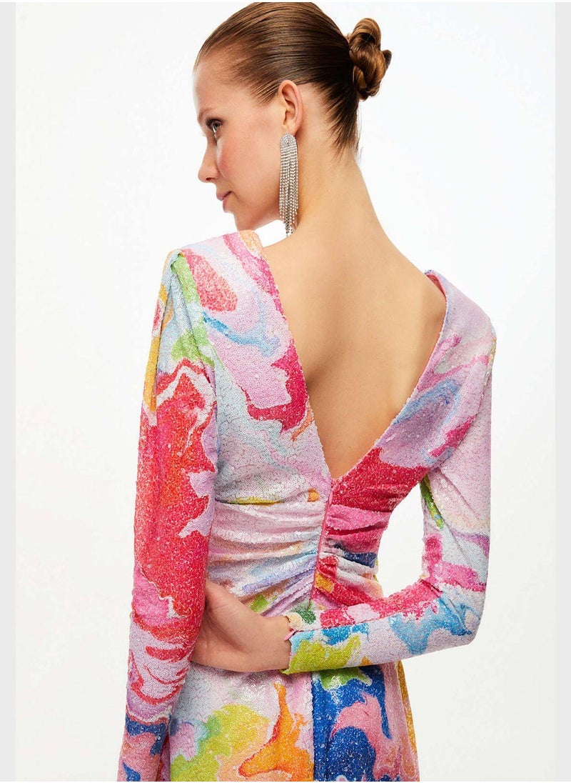 Abstract Print Mini Dress