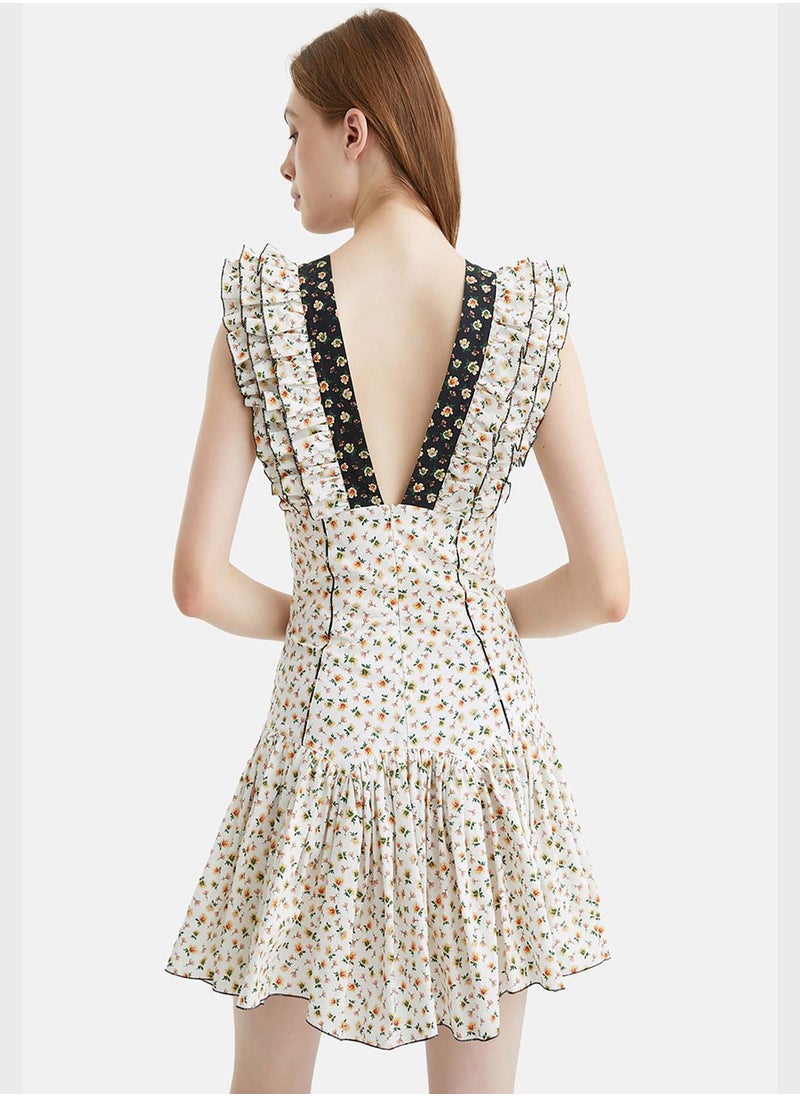 Floral Ruffle Mini Dress