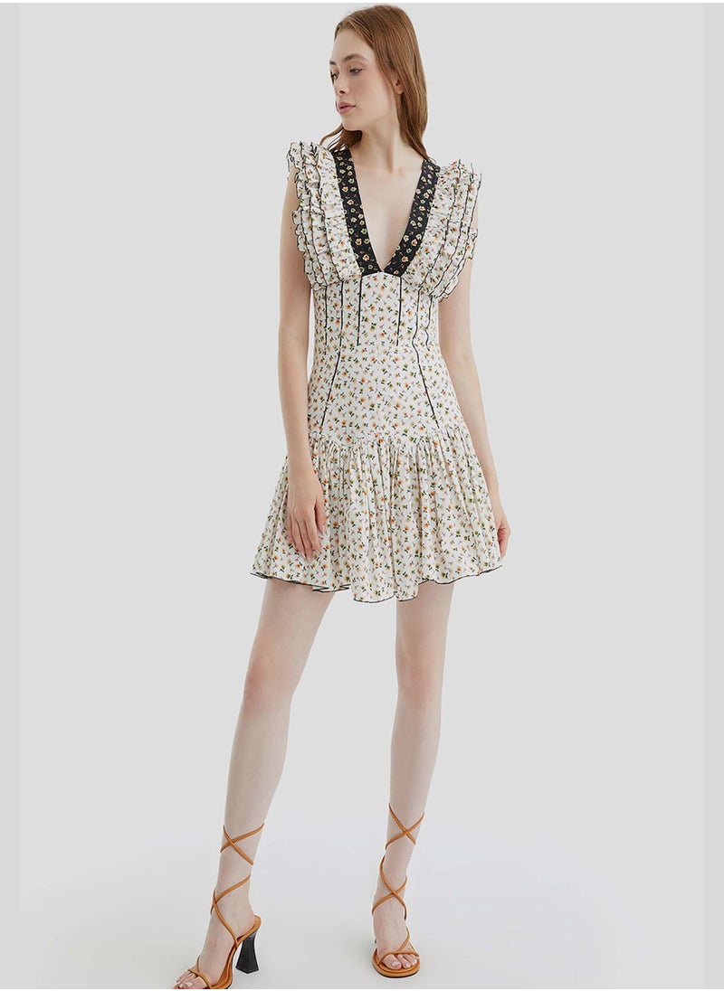 Floral Ruffle Mini Dress