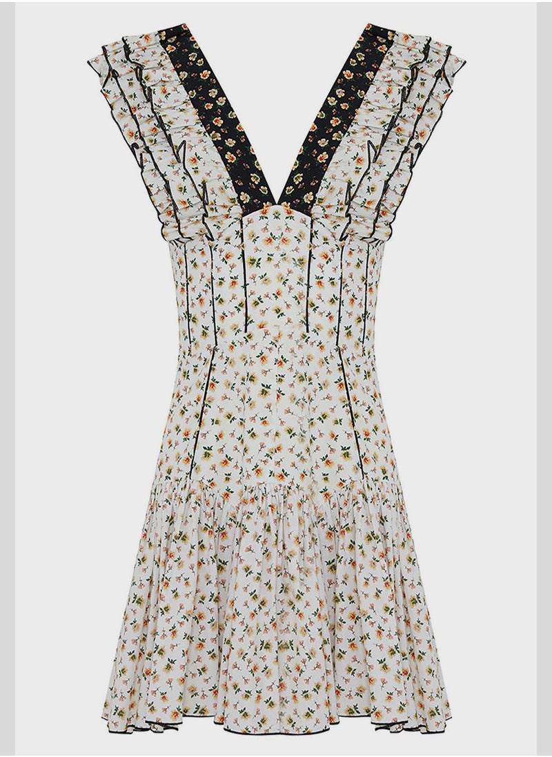 Floral Ruffle Mini Dress
