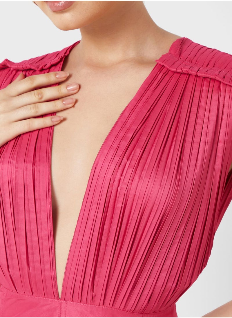 Plunging Mini Dress