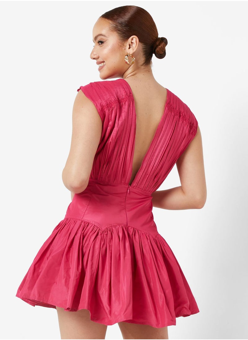 Plunging Mini Dress
