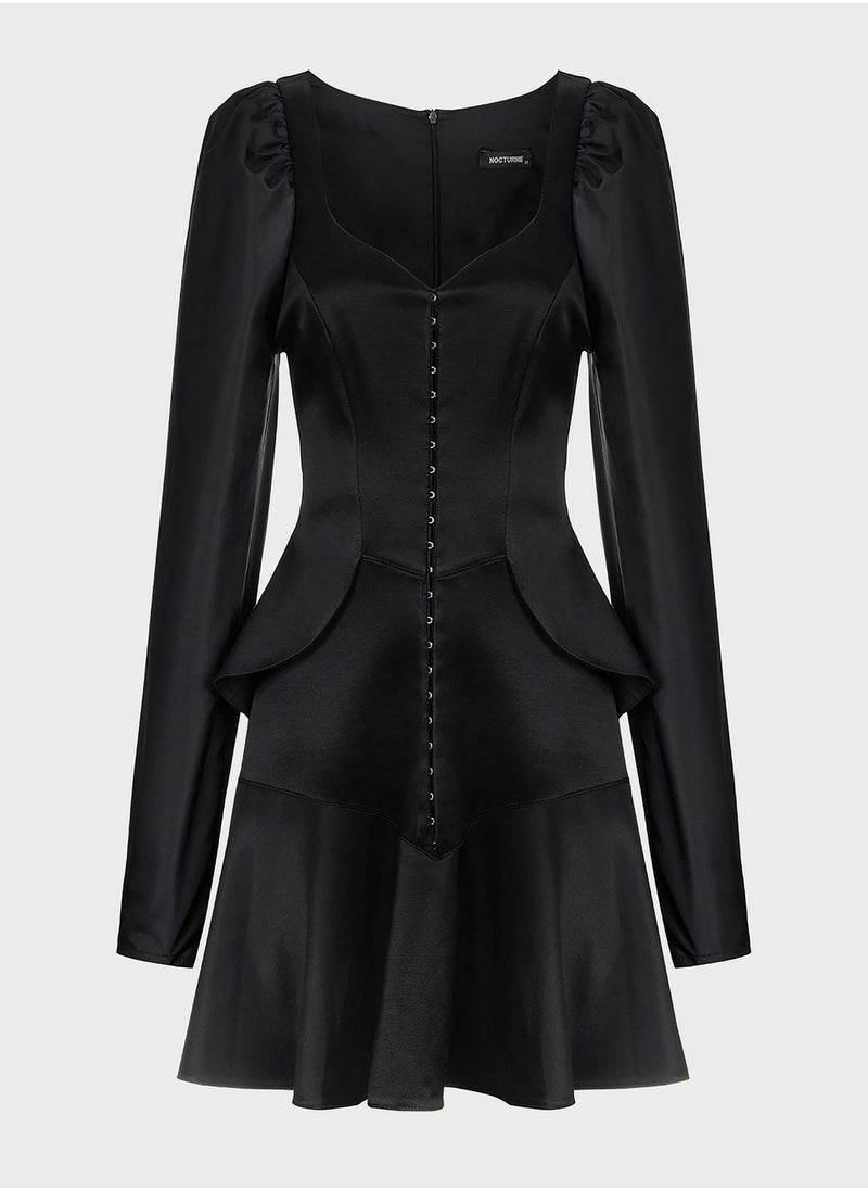 Puff Sleeve Mini Dress