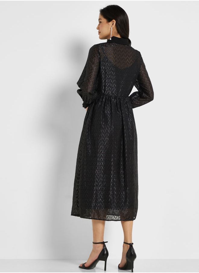 Puff Sleeve Knitted Dress