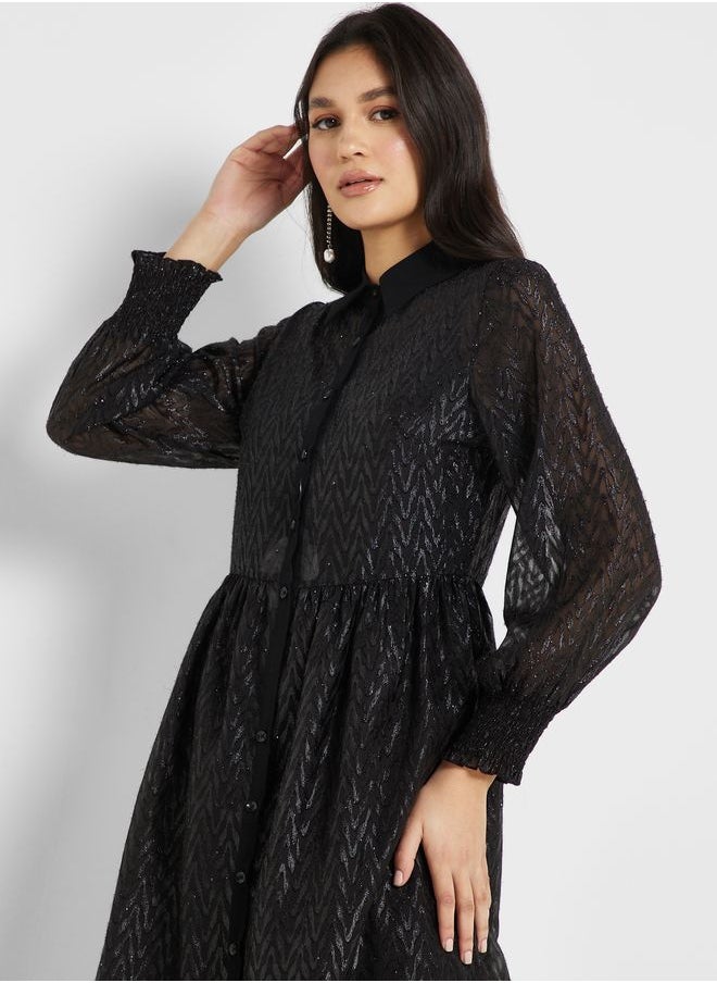Puff Sleeve Knitted Dress