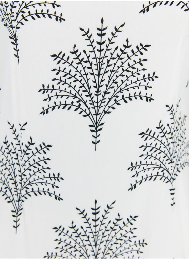 Plunge Neck Strappy Printed Dress