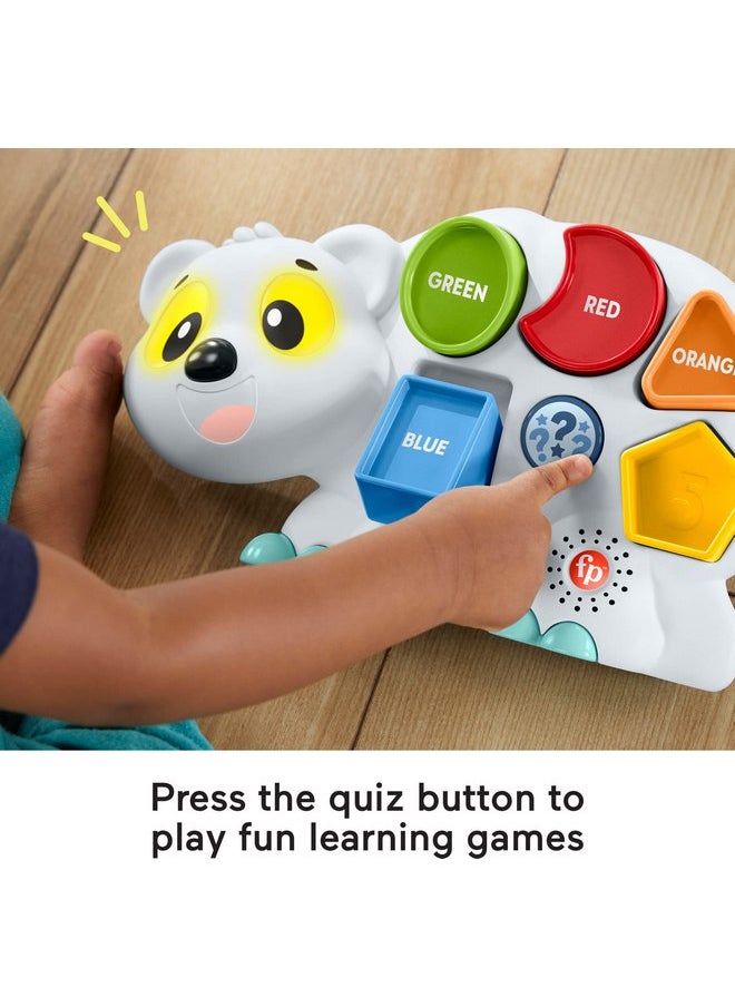 Fisher-Price Toddler Learning Toy Linkimals Puzzlin’ Shapes Polar Bear with Lights & Music for Kids Ages 18+ Months, Compatible Only with Linkimals Items