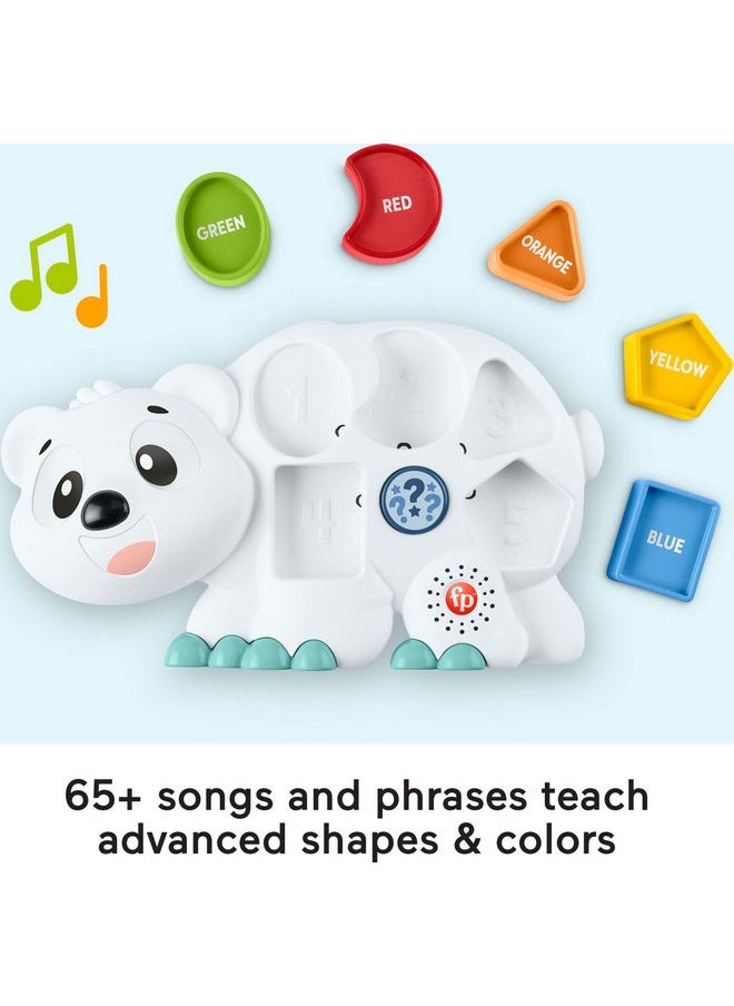 Fisher-Price Toddler Learning Toy Linkimals Puzzlin’ Shapes Polar Bear with Lights & Music for Kids Ages 18+ Months, Compatible Only with Linkimals Items