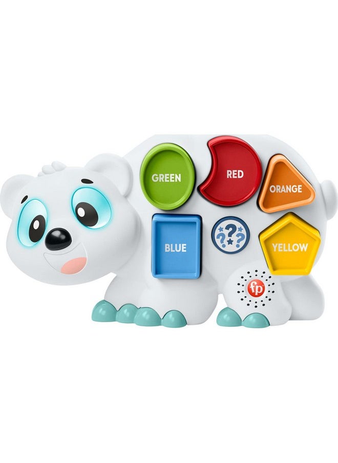 Fisher-Price Toddler Learning Toy Linkimals Puzzlin’ Shapes Polar Bear with Lights & Music for Kids Ages 18+ Months, Compatible Only with Linkimals Items