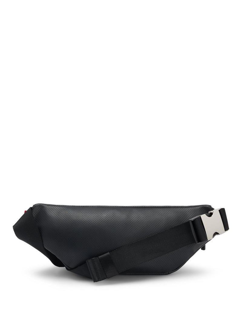 Belt bag in perforated faux leather