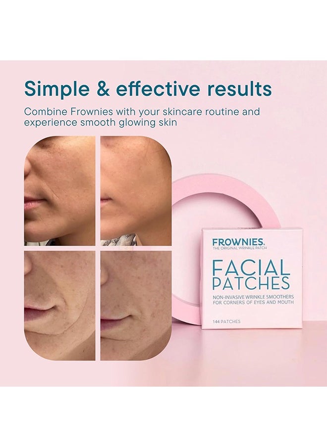 The Original Wrinkle Patch, Facial Patches, Hypoallergenic Facial Patches to Smooth & Soften, Corners of Eyes and Mouth, for Overnight Use, 144 Patches