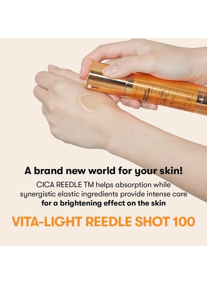 VT Cosmetics Vita-Light Reedle Shot 100, Serum with Vitamin C Capsules, Vitamin E, Hydrating Care, Korean Skincare for Sensitive Skin 1.69Fl Oz(50ml)