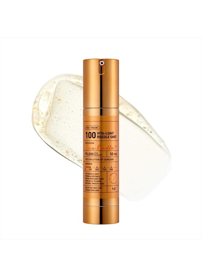 VT Cosmetics Vita-Light Reedle Shot 100, Serum with Vitamin C Capsules, Vitamin E, Hydrating Care, Korean Skincare for Sensitive Skin 1.69Fl Oz(50ml)