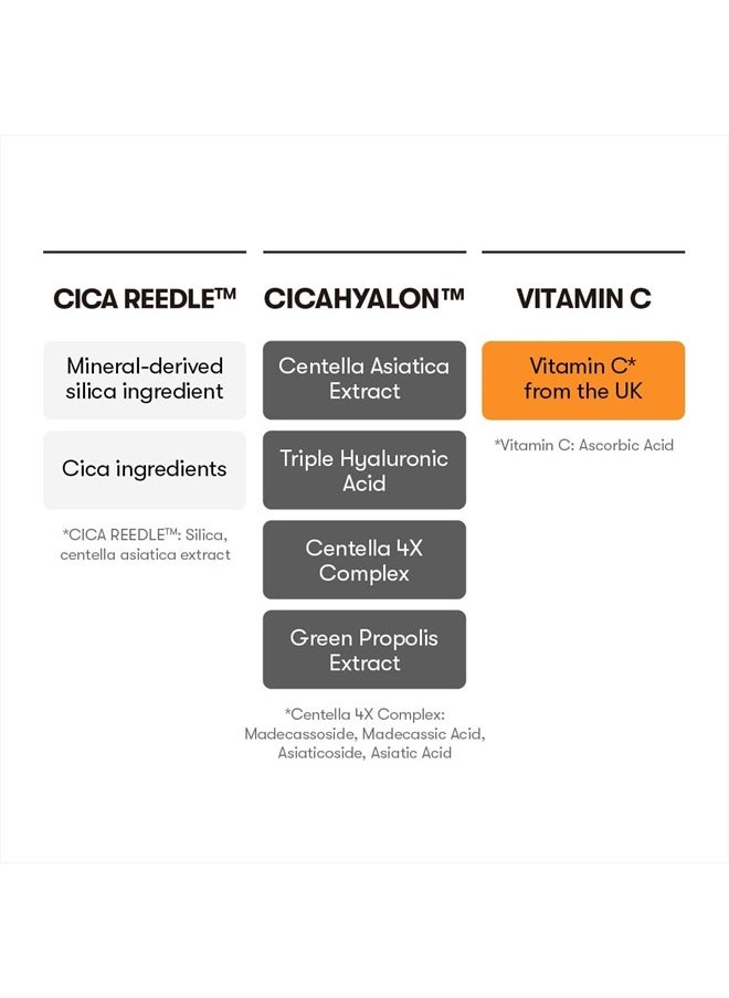 VT Cosmetics Vita-Light Reedle Shot 100, Serum with Vitamin C Capsules, Vitamin E, Hydrating Care, Korean Skincare for Sensitive Skin 1.69Fl Oz(50ml)