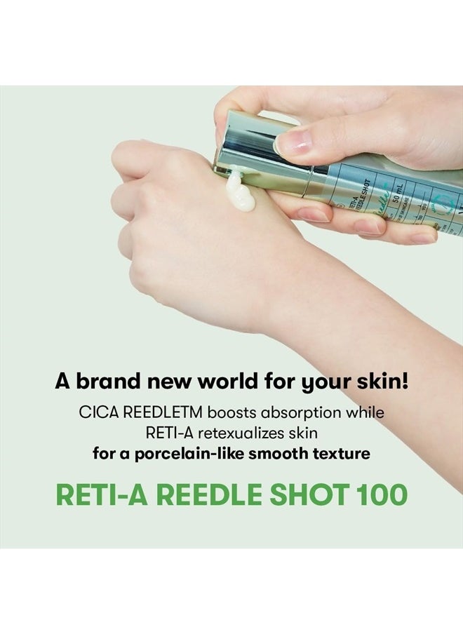 Reti-A Reedle Shot 100, Retinol(Vitamin A) Microneedling Serum, Repairing Exosome, Hyaluronic Acid, Ideal for Retinol Beginner, Soft Skin, Glass Skin, Korean Skin Booster, 1.69Fl Oz(50ml)